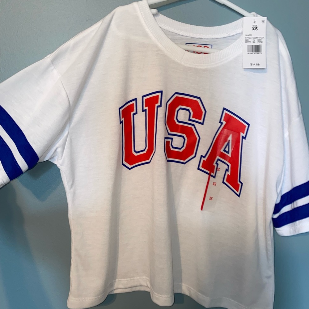 USA red white and blue t-shirt